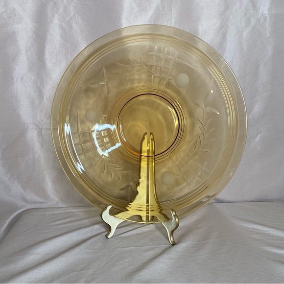 Amber Glass Large Serving Platter Plate - Picture 1 of 9